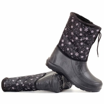 СНЕЖНЫЕ БОТИНКИ ЖЕНСКИЕ ЗИМНИЕ, ЧЕРНЫЕ, УТЕПЛЕННЫЕ, ЛЕГКИЕ, ВОДОНЕПРОНИЦАЕМЫЕ