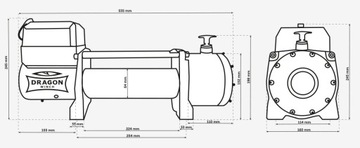ЛЕБЕДКА DRAGON 6T 12V ЭЛЕКТРОМОБИЛЬНАЯ ЛЕБЕДКА синтетический трос