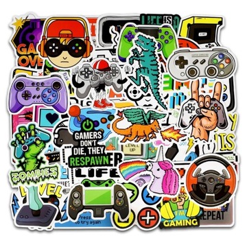 GRACZ MIX NAKLEJKI GAMINGOWE NA LAPTOP 50 szt