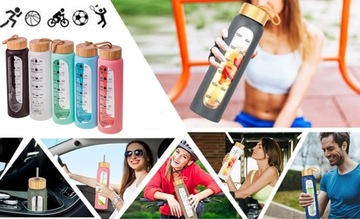 ВОДОНЕПРОНИЦАЕМАЯ СТЕКЛЯННАЯ БУТЫЛКА КРУЖКА КОНТЕЙНЕР ДЛЯ НАПИТКА ШЕЙКЕР 1 Л