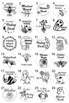 Персонализированная деревянная печать EX LIBRIS, 4 см, различные дизайны