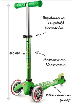 Трехколесный самокат Micro Mini Deluxe LED 2+Лодзь