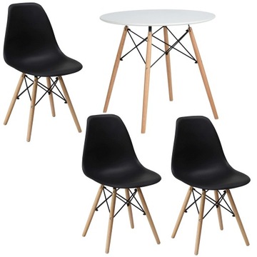 Stół z krzesłami Stół + 3 Krzesła skandynawskie