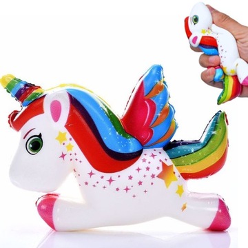 GNIOTEK PIANKOWY JEDNOROŻEC SQUISHY TĘCZOWY ZABAWKA ANTYSTRESOWY NA STRES