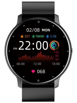 Zegarek Smartwatch męski Gravity sportowy czarny PULSOMETR SMS MUZYKA ALARM