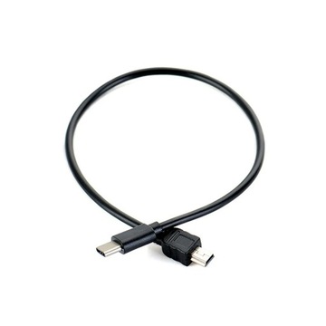 Black 1pc USB Type-c to Mini USB Cable USB-C Male to Mini-B Male Conv Cable