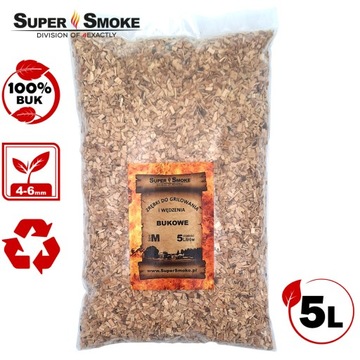 SUPER SMOKE Zrębki wędzarnicze BUK size: M 5 litrów