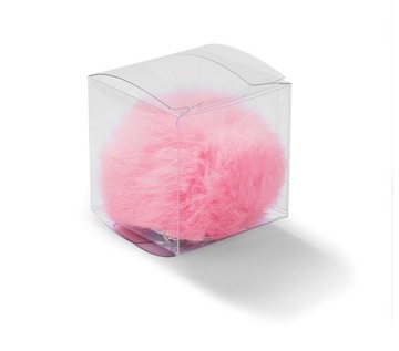 Брелок для ключей с помпоном - Меховой брелок Розовый