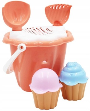 Детская тачка SOLID с песочной ручкой + набор игрушек-кексов