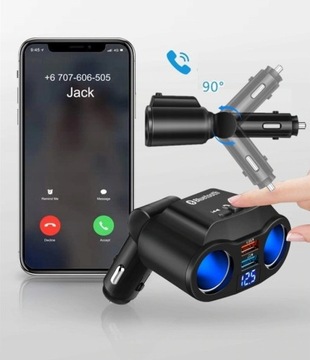 АВТОМОБИЛЬНЫЙ РАЗВЕТВИТЕЛЬ РАЗВЕТВИТЕЛЬ FM-ПЕРЕДАТЧИК ЗАРЯДНОЕ УСТРОЙСТВО 2xUSB