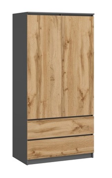 ШКАФ 90СМ ГРАФИТОВЫЙ ШКАФ MONIA, СПАЛЬНЯ ИЗ ДУБА ВОТАН