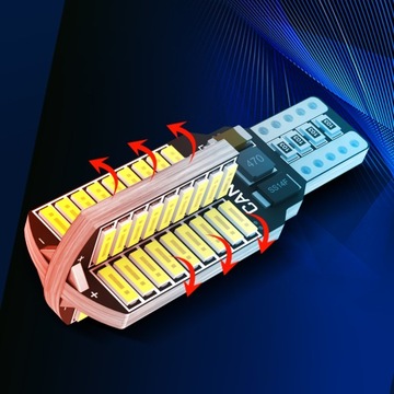 СВЕТОДИОДНАЯ ЛАМПА W16W T15 REVERSE CANBUS 72 LED SMD