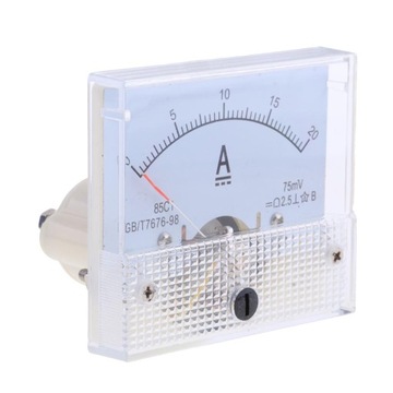 Amperomierz analogowy DC A Amperomierz Panel prądu Amperomierz 85C1 Klasa 0-20A