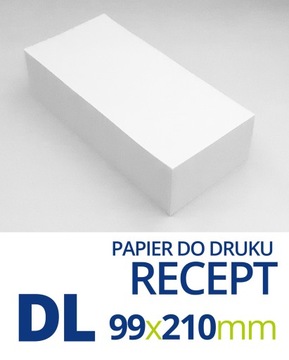 papier do druku RECEPT DL 99x210 mm 3000 ark.
