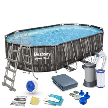 BASEN STELAŻOWY OGRODOWY 610x366x122 BESTWAY 12w1