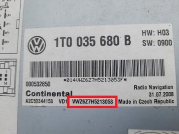 Код на магнитолу VW RCD310 RCD510 RNS315 Gamma Beta