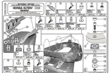 KAPPA stelaż kufra centralnego XL 700V TRANSALP