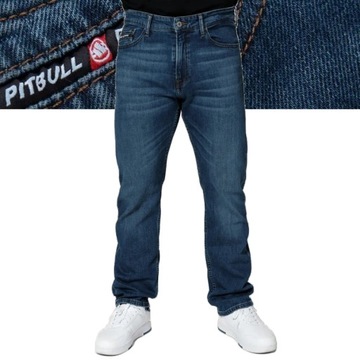 Męskie Spodnie Jeansowe Pitbull Navy Wash Highlander Jeansy Regular Fit