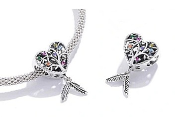 CHARMS ŁAPACZ SNÓW ZAWIESZKA CHARMS DRZEWO ŻYCIA SERCE ZAWIESZKA SREBRO