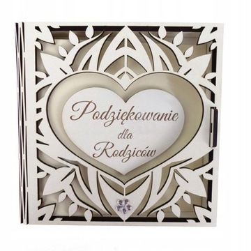 DREWNIANE PUDEŁKO ALBUM PODZIĘKOWANIE DLA RODZICÓW