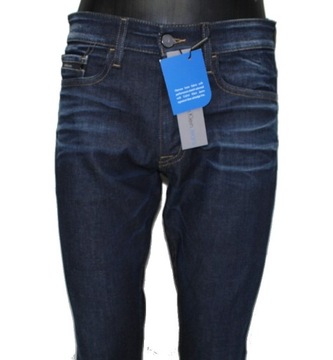 Calvin Klein Skinny jeansy rurki J30J306042 Premium Dark Rinse oryg.W33/L32