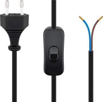 Kabel zasilający Euro z otwartymi końcówkami i z w
