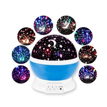 Stars Projector светодиодная светодиодная ночная лампа звезда 360 ° для детей