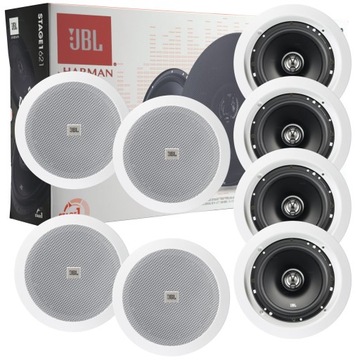 4 x GŁOŚNIKI JBL + MASKOWNICE SUFITOWE 4szt