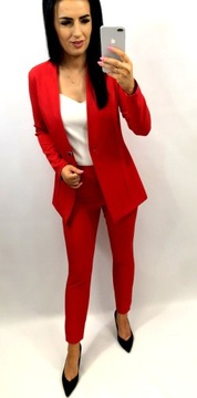 Женский костюм с ремнем и пряжкой, RED, XL