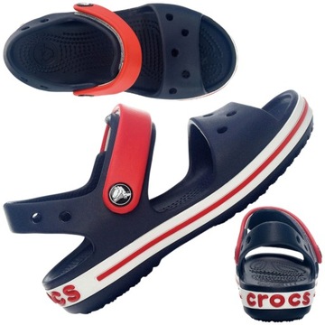 CROCS SANDAŁY DZIECIĘCE KLAPKI CROCBAND SANDAŁKI KROKS NA RZEPY r. 32-33