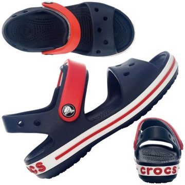 CROCS SANDAŁY DZIECIĘCE KLAPKI CROCBAND SANDAŁKI KROKS NA RZEPY r. 34-35