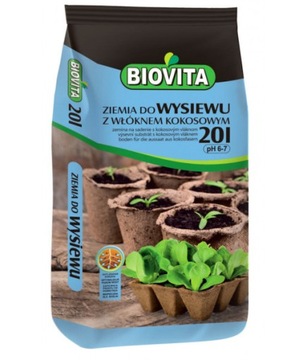 BIOVITA Ziemia do wysiewu z włóknem kokosowym 20l