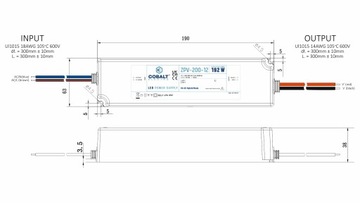 CobaltElectro ZPV 12В 192Вт IP67 Источник питания для светодиодов