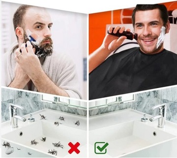 ФАРТУК ДЛЯ СТРИЖЕНИЯ БОРОДЫ И НАКИДКА ДЛЯ БОРОДЫ С ПРИСОСКАМИ ДЛЯ ЗЕРКАЛА