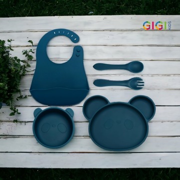 Набор силиконовой посуды для кормления младенцев и детей, 5 шт.