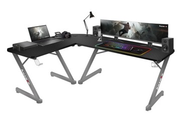 БОЛЬШОЙ УГЛОВОЙ игровой стол Huzaro Hero 7.0 Grey Компьютерный игровой стол