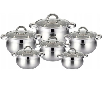ZESTAW GARNKÓW STALOWYCH 12 ELE. ZILNER ZL-8101