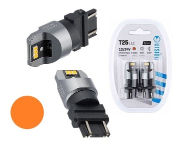 Żarówki LED PY27/7W 3157 T25 CANBUS Amb. Pomarańcz