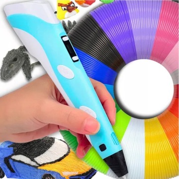 DŁUGOPIS 3D DLA DZIECI DRUKARKA MAGICZNY PEN ZESTAW + WKŁADY PLA 100 METRÓW