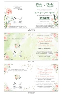 Свадебные приглашения АКВАРЕЛЬ с цветочным рисунком в деревенском стиле