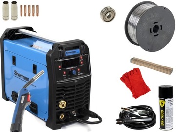 Spawarka inwertorowa migomat 3w1 Sherman MIG MMA TIG 200A Synergia Zestaw