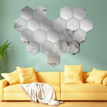 Зеркало декоративное настенное шестигранное 12 шт.