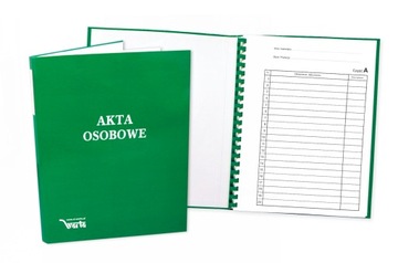 Teczka Akt Osobowych ABCDE, binda wewnętrzna, twarda bez treści - zielona