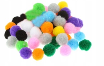 POM4 POMPONY POMPONIKI OZDOBNE 20mm MIX 50szt