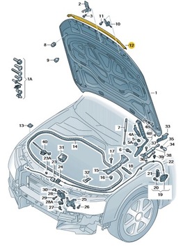 USZCZELKA PRZEDNIEJ MASKI AUDI A8 D4 PRZEDLIFT ASO ORYGNIAŁ NOWA 4H0823739C