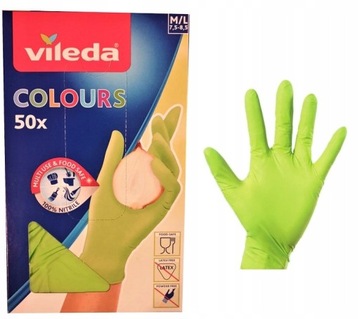 Перчатки Vileda 50 шт., нитриловые перчатки.