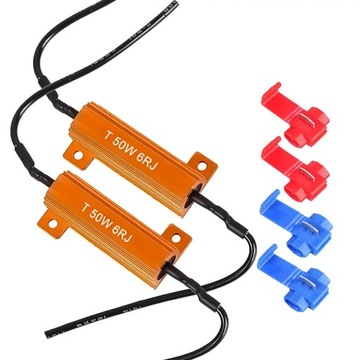 2x REZYSTOR LED 50W 6Ohm CANBUS DEKODER FILTR OPORNIK BŁĄD SPALONEJ ŻARÓWKI