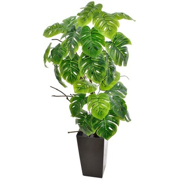 МОНСТЕРА РОДОДЕНДРОН ИСКУССТВЕННЫЕ ЦВЕТЫ ЦВЕТОЧНЫЙ ГОРШОК КОМПОЗИЦИЯ ЛИСТЬЯ ПОДАРОК