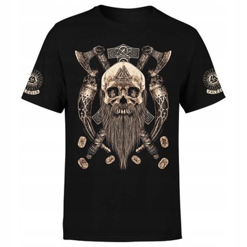 Koszulka męska z nadrukiem VIKING wikingowie z wikingiem wiking 4XL