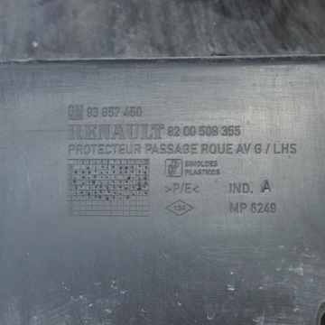 OPEL VAUXHALL VIVARO A PŘEDNÍ LEVÝ KRYT LUKU ZADNÍ DÍL 93857450 82005